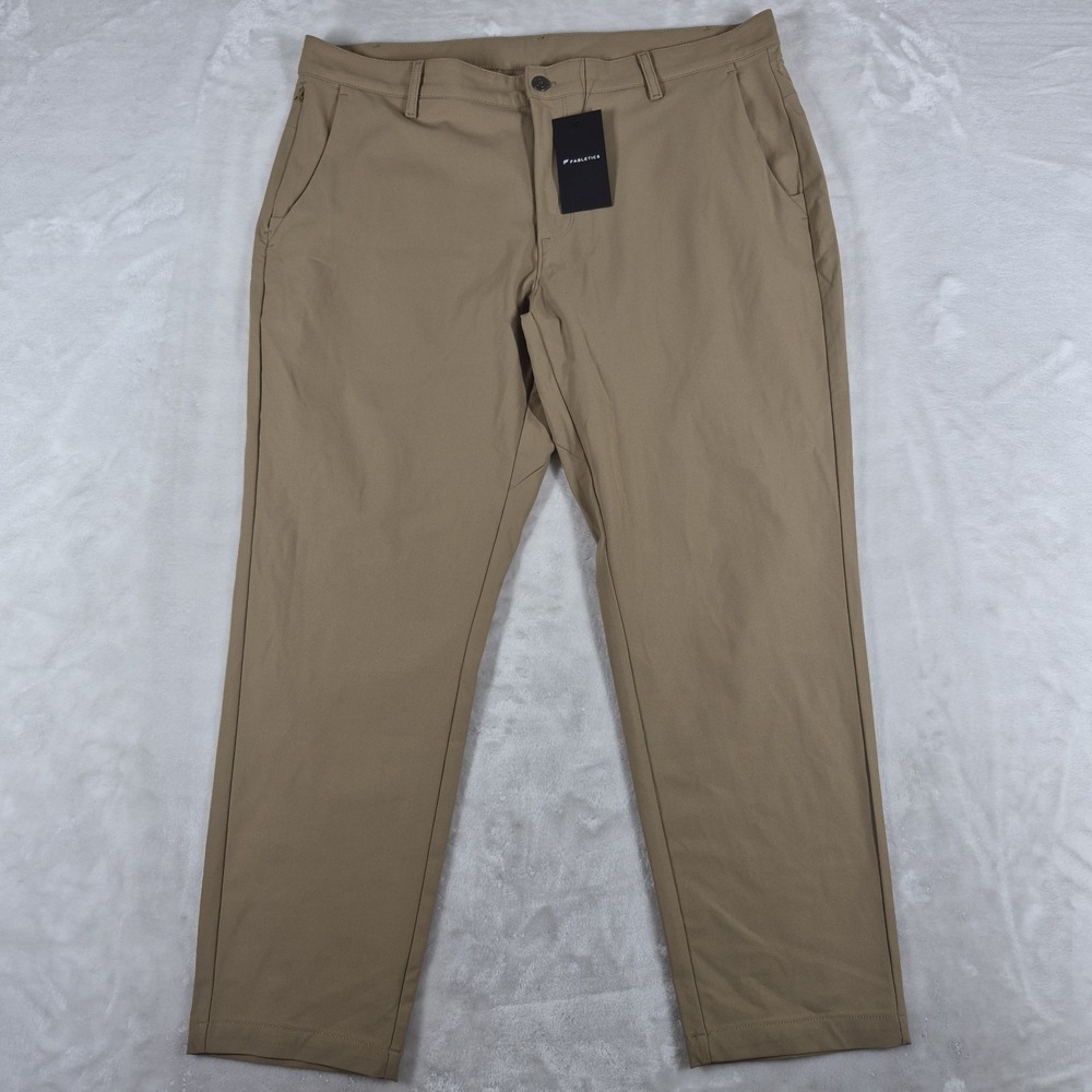 Fabletics The Don Trouser Pants Men's 38x28 Beige Classic Fit 5 Pockets NWT